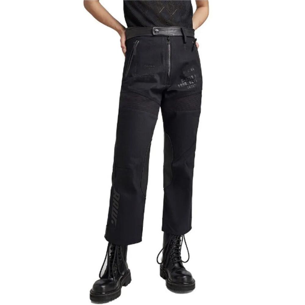 G-Star Women's Pitch Black Denim E Moto L Pants Size 26/30